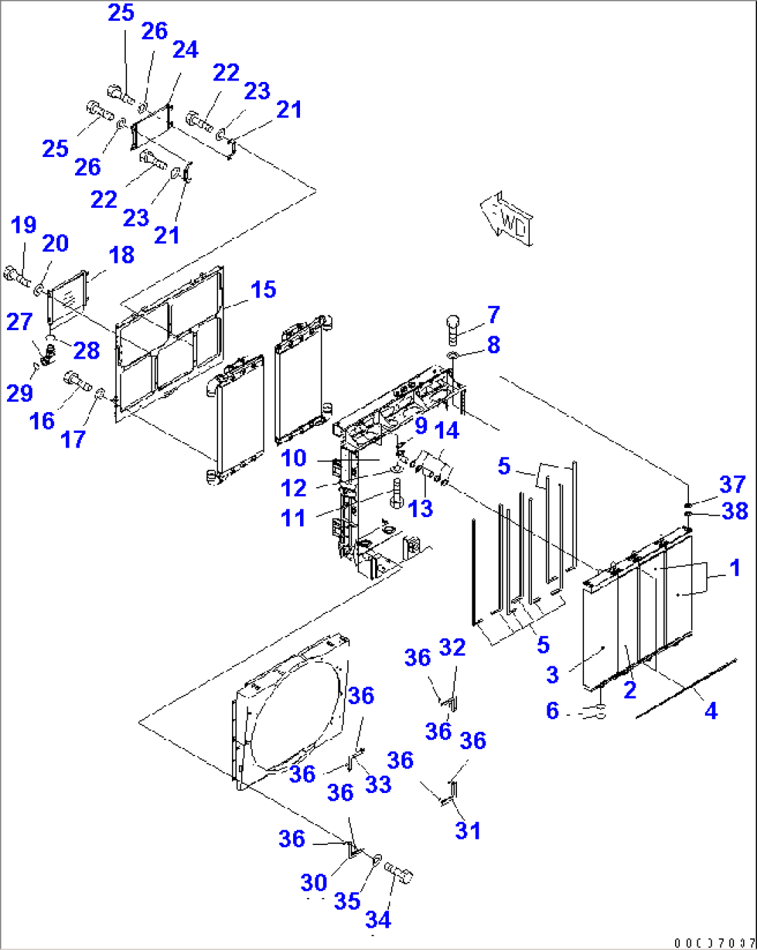 RADIATOR (2/2) (WITH AIR CONDITIONER) (TROPICAL SPEC.)(#7739-7918)