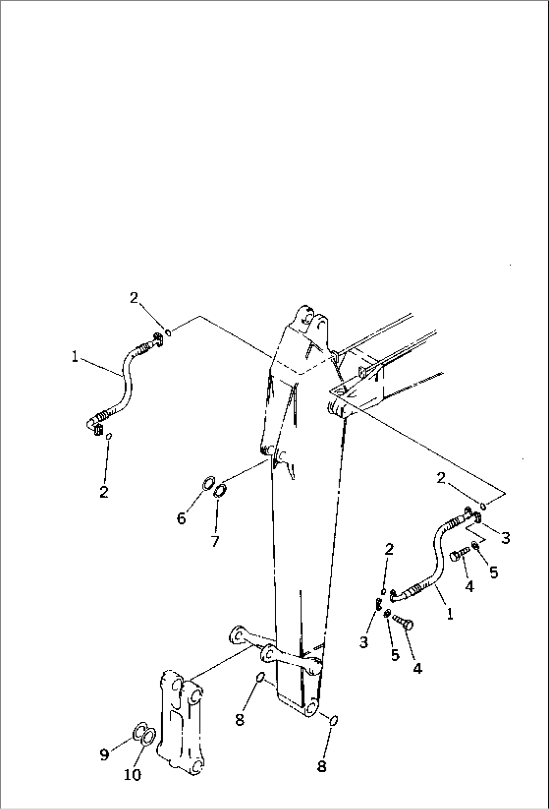 ARM (BUCKET CYLINDER HOSE AND SPACER)