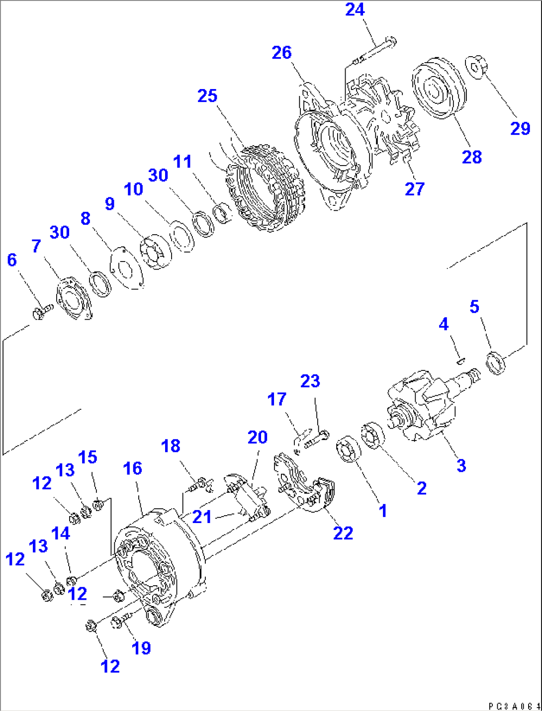 ALTERNATOR (25A) (WITH NON HARDENING PULLEY)(#67268-)
