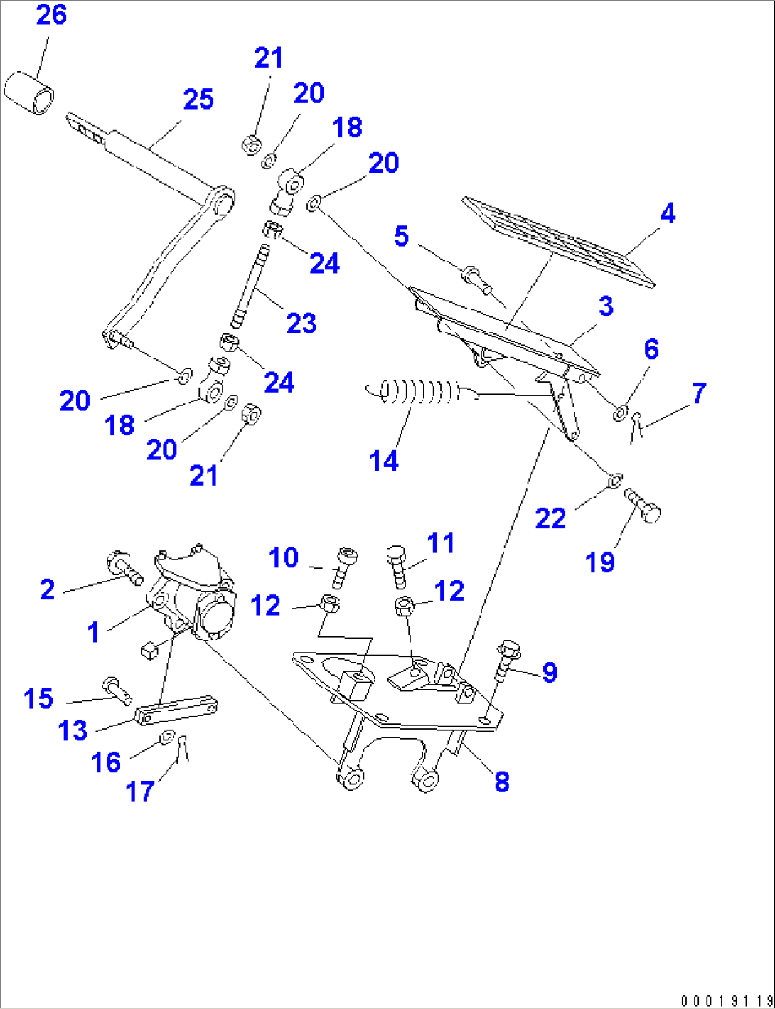 FLOOR SUB (TOE BOARD) (ACCEL PEDAL)(#1425-1600)