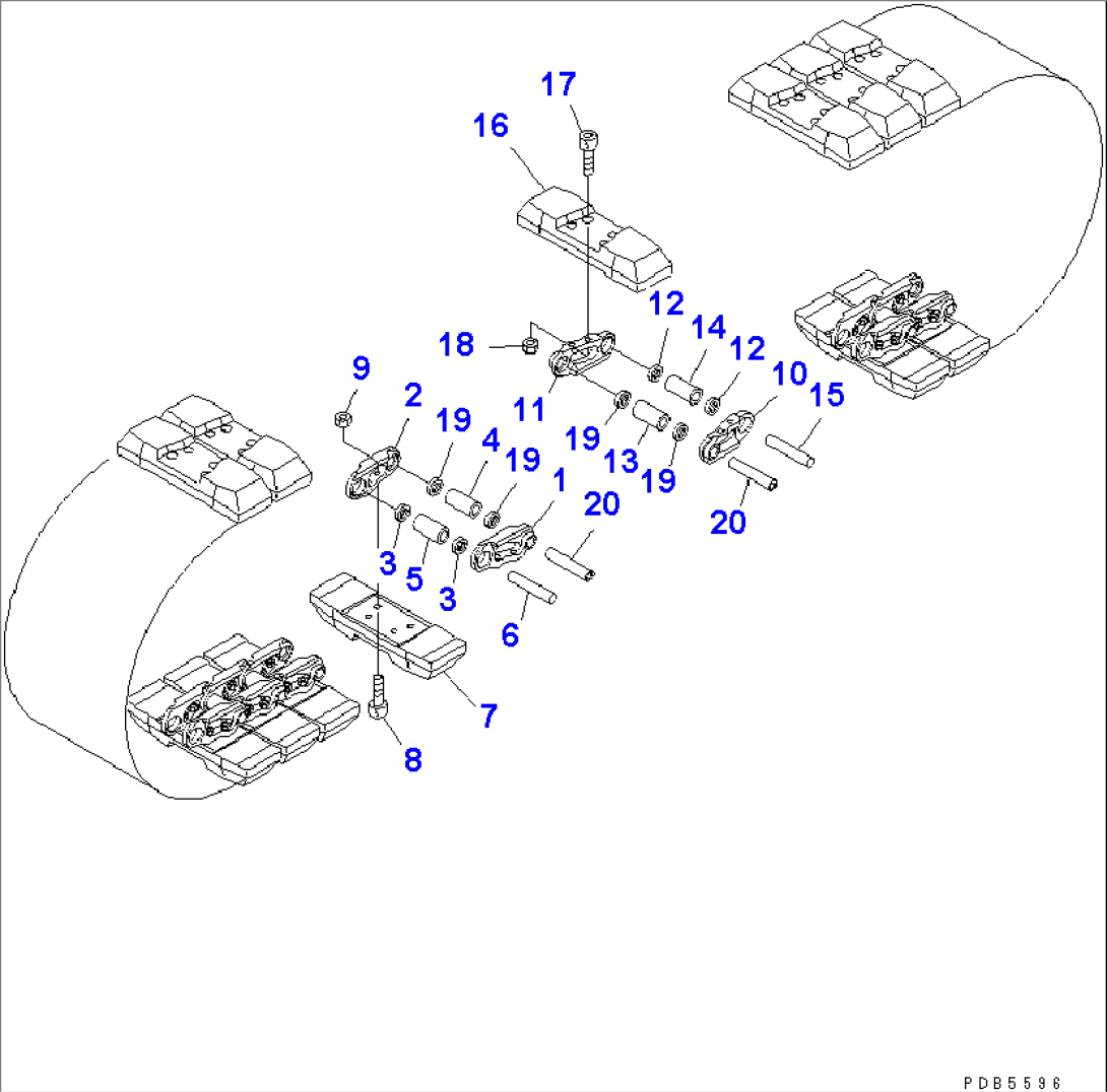 TRACK SHOE (RUBBER GROUSER) (ROADLINER)