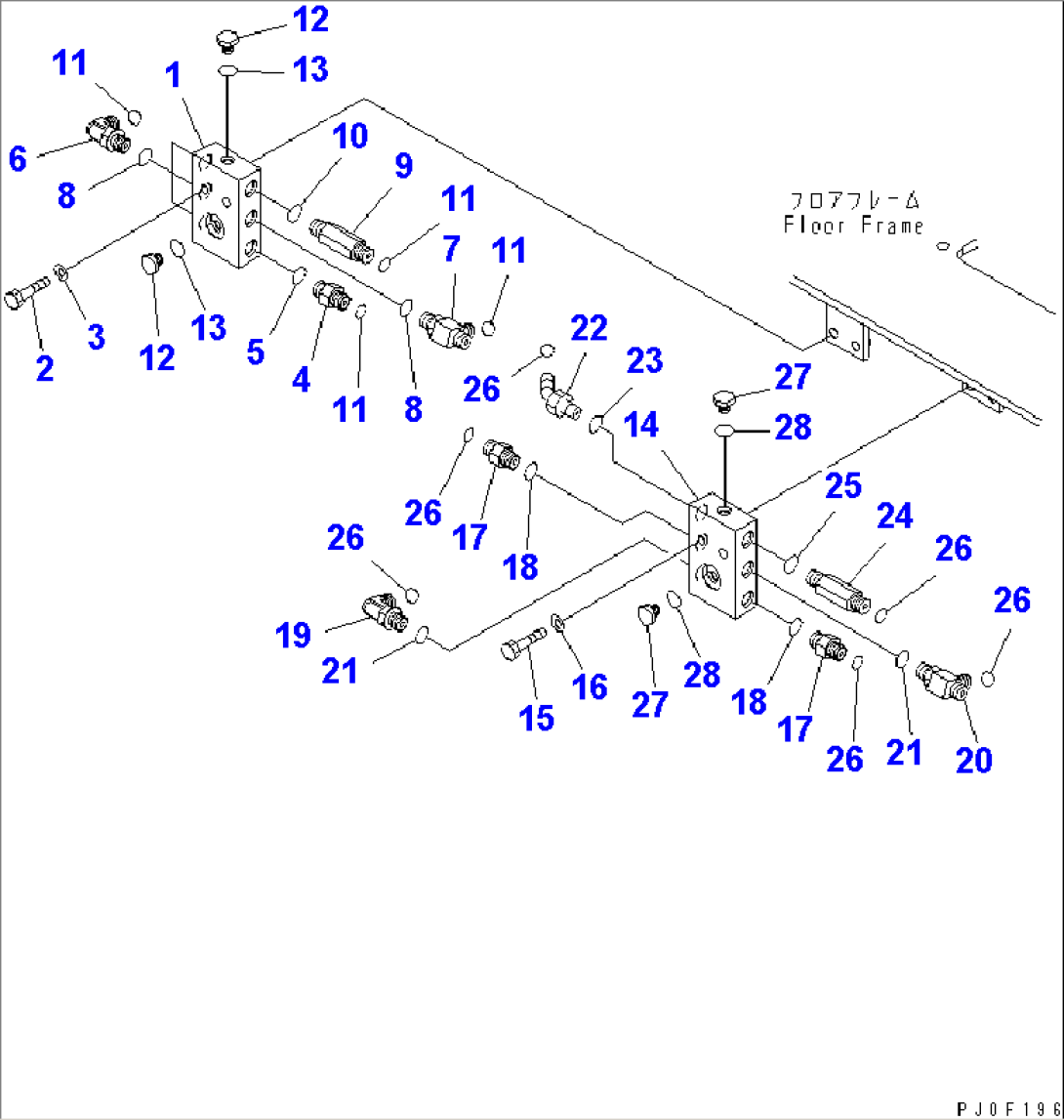 FLOOR FRAME (P¤T BLOCK) (2 ACTUATOR)