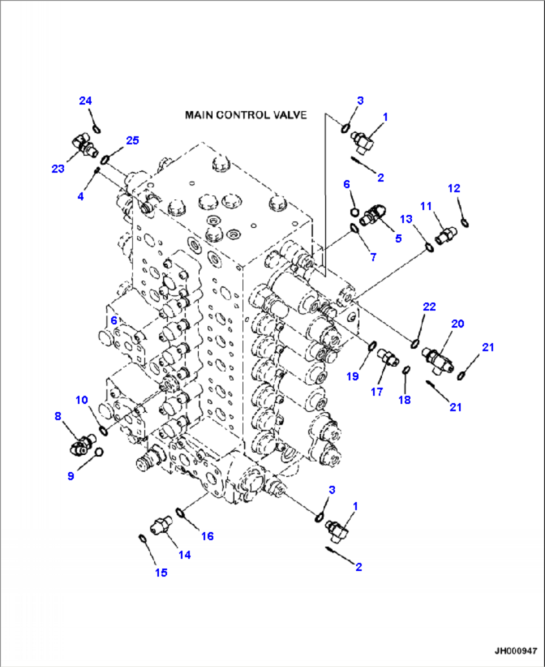 H0120-02A0 MAIN CONTROL VALVE HOSE CONNECTION