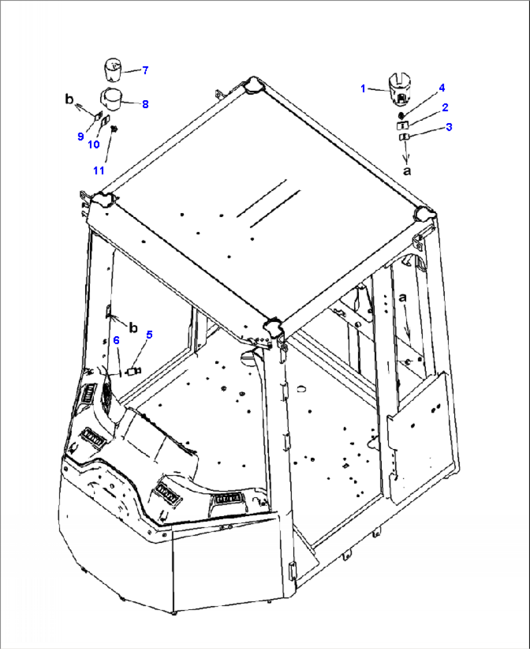 K0210-11A0 ROPS CAB CUP HOLDER, CIGARETTE LIGHTER, AND ASHTRAY