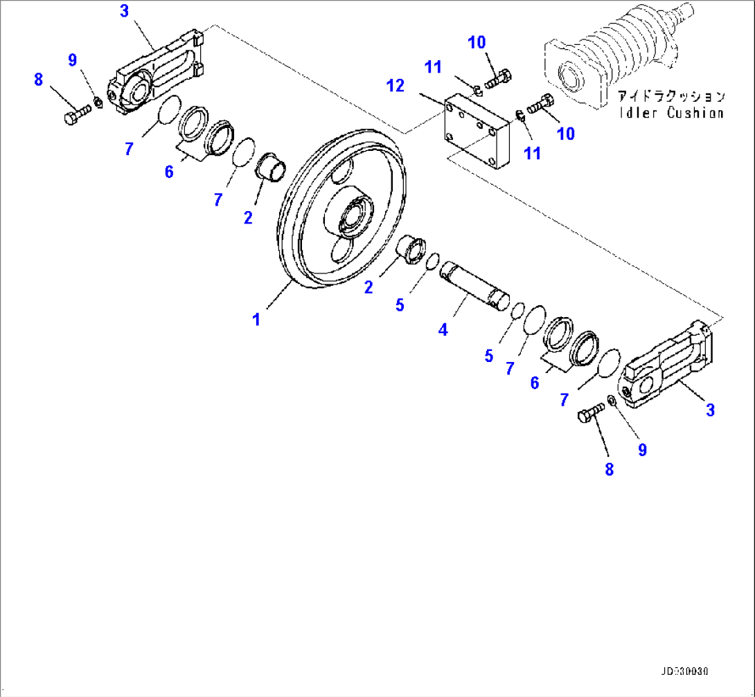 Track Frame, Front Idler (#30001-)