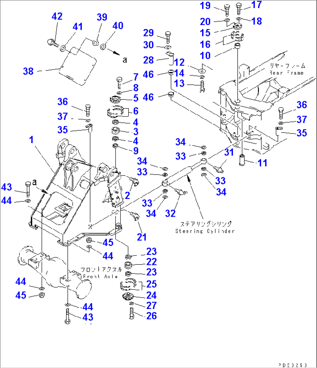 FRONT FRAME (WITH AUTO GREASE SYSTEM)(#50001-)