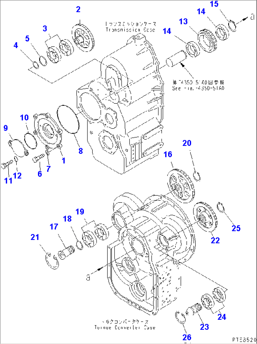 TRANSMISSION (P.T.O. AND IDLER) (FOR EMERGENCY) (FOR 4-SPEED)