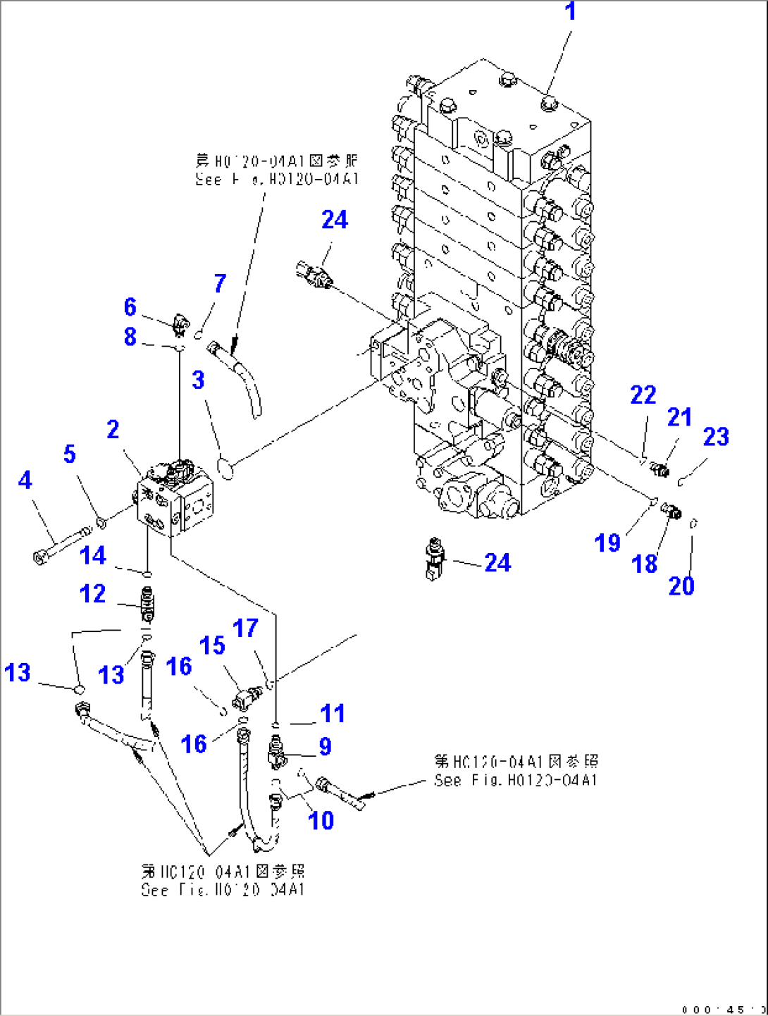 MAIN VALVE (REDUCING VALVE AND CONNECTING PARTS) (4 ACTUATOR)