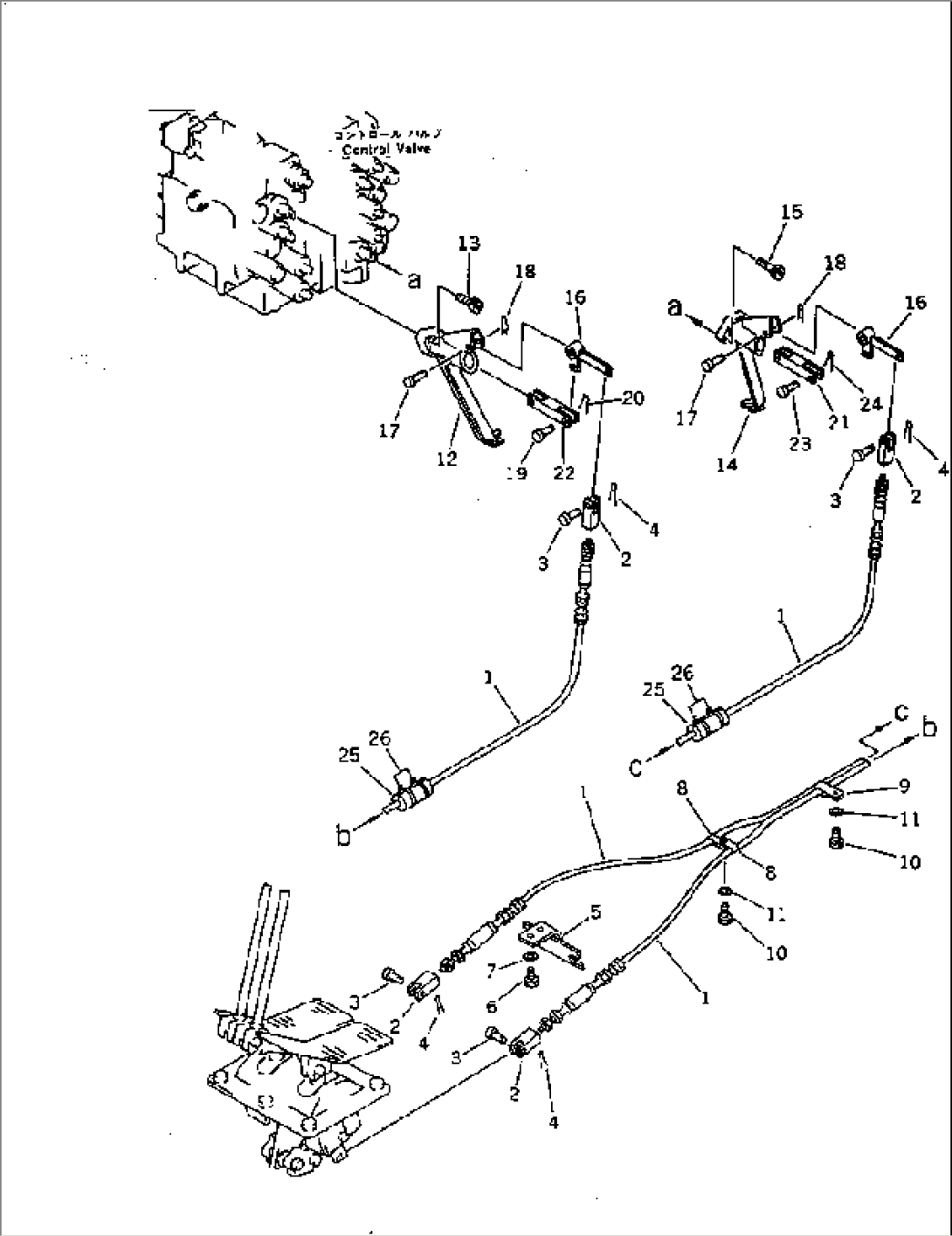 TRAVEL CONTROL LEVER AND LINKAGE (2/2) (FOR LONG LEVER CONTROL)