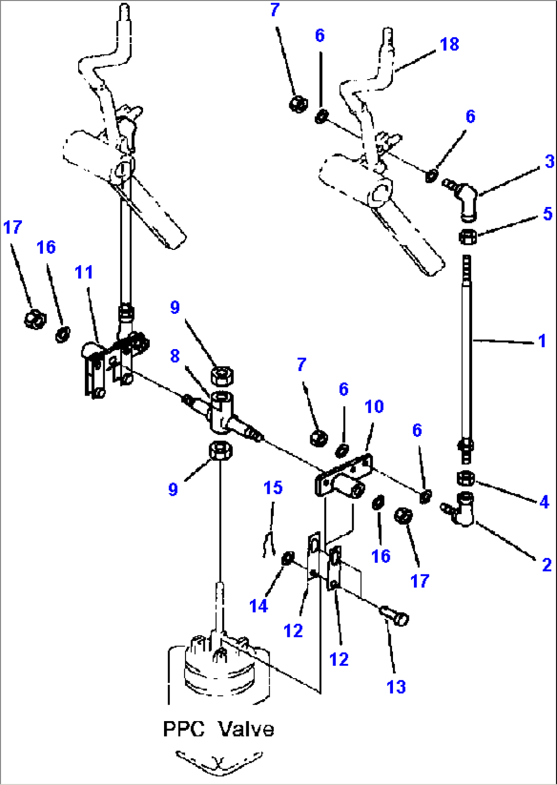 K4500-03A0 LOADER CONTROLS 2-SPOOL LINKAGE