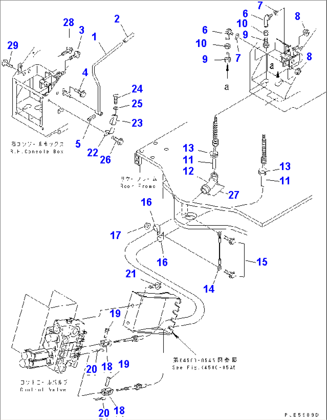 LOADER CONTROL (CONTROL LINKAGE) (WITH 4-SPOOL CONTROL VALVE) VALVE)