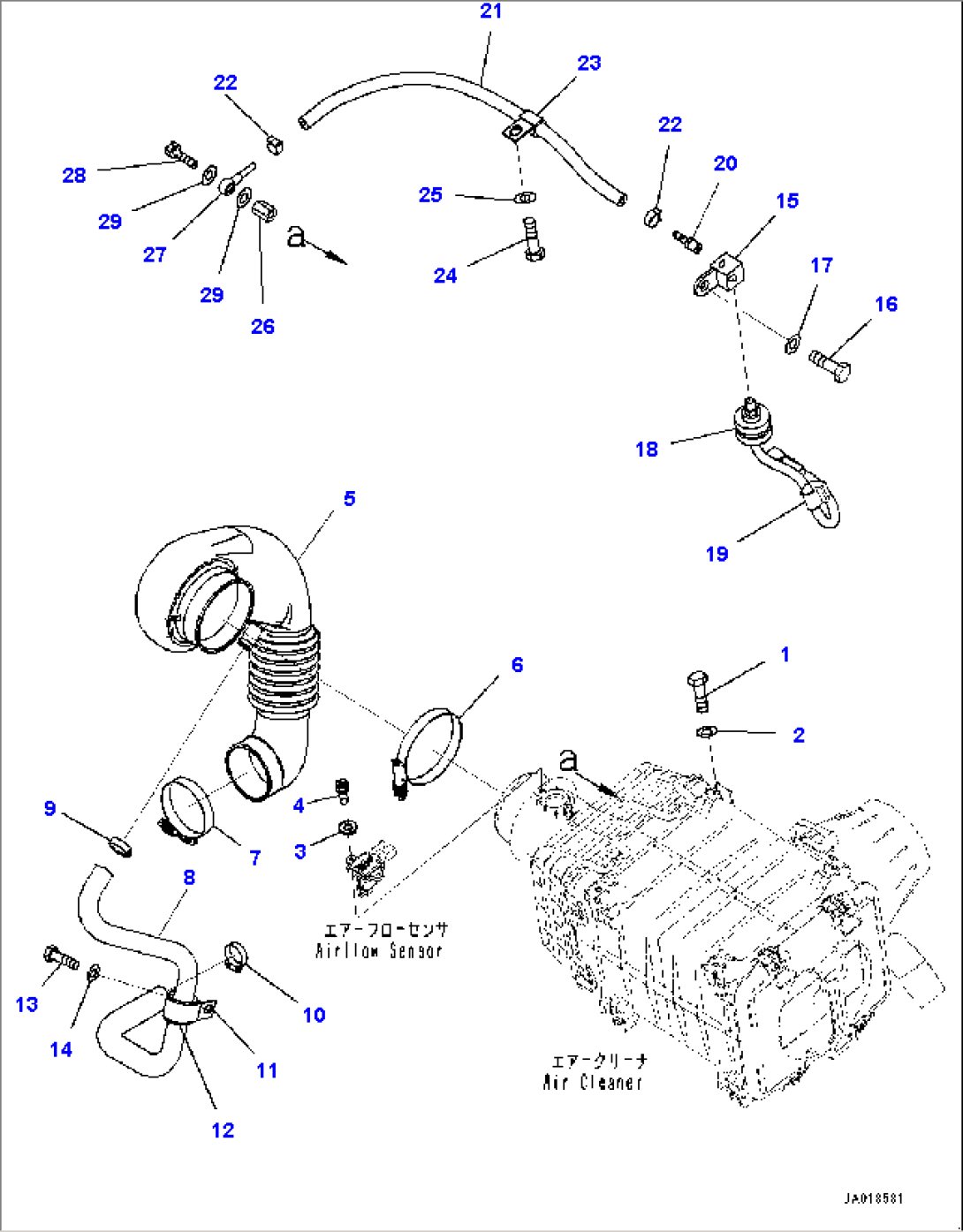 Engine Related Parts, Air Cleaner Piping (#80001-)
