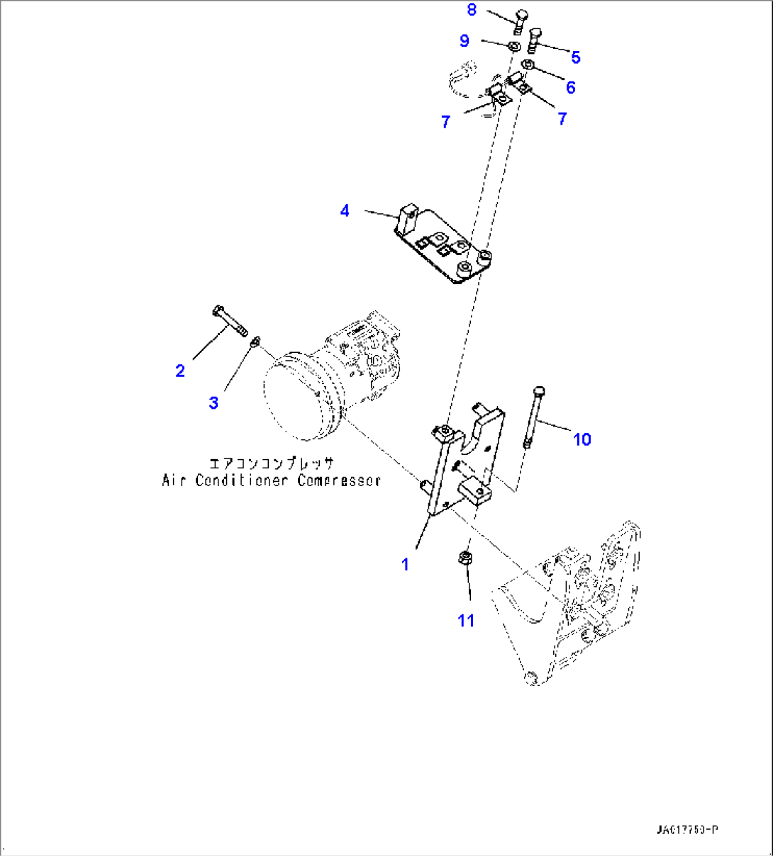 Air Conditioner Compressor, Bracket (1/2) (#22083-)