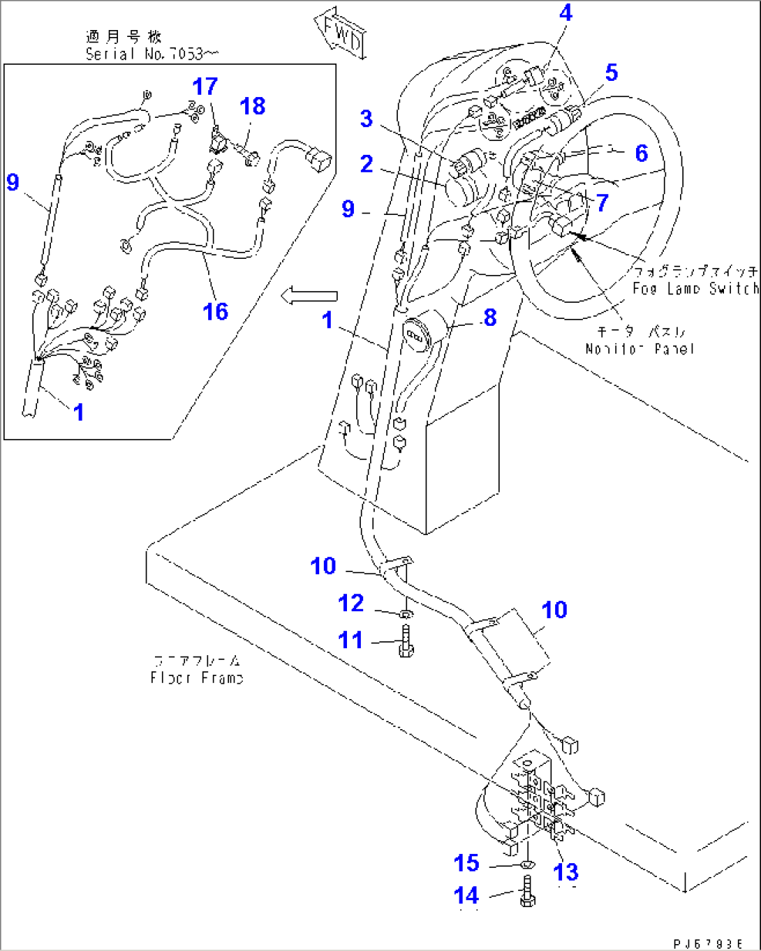 ELECTRICAL SYSTEM (STEERING POST LINE) (MONITOR PANEL)