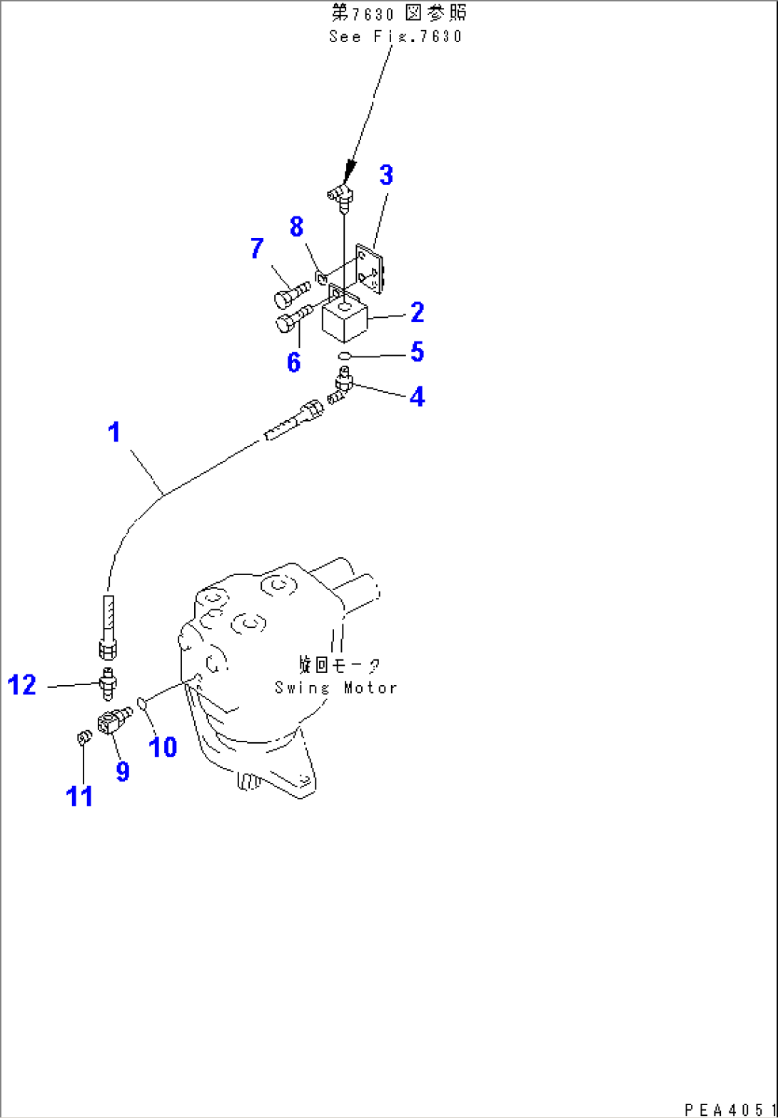 HYDRAULIC PIPING (DRAIN LINE) (SHASSIS SIDE) (FOR ROTATING ARM)