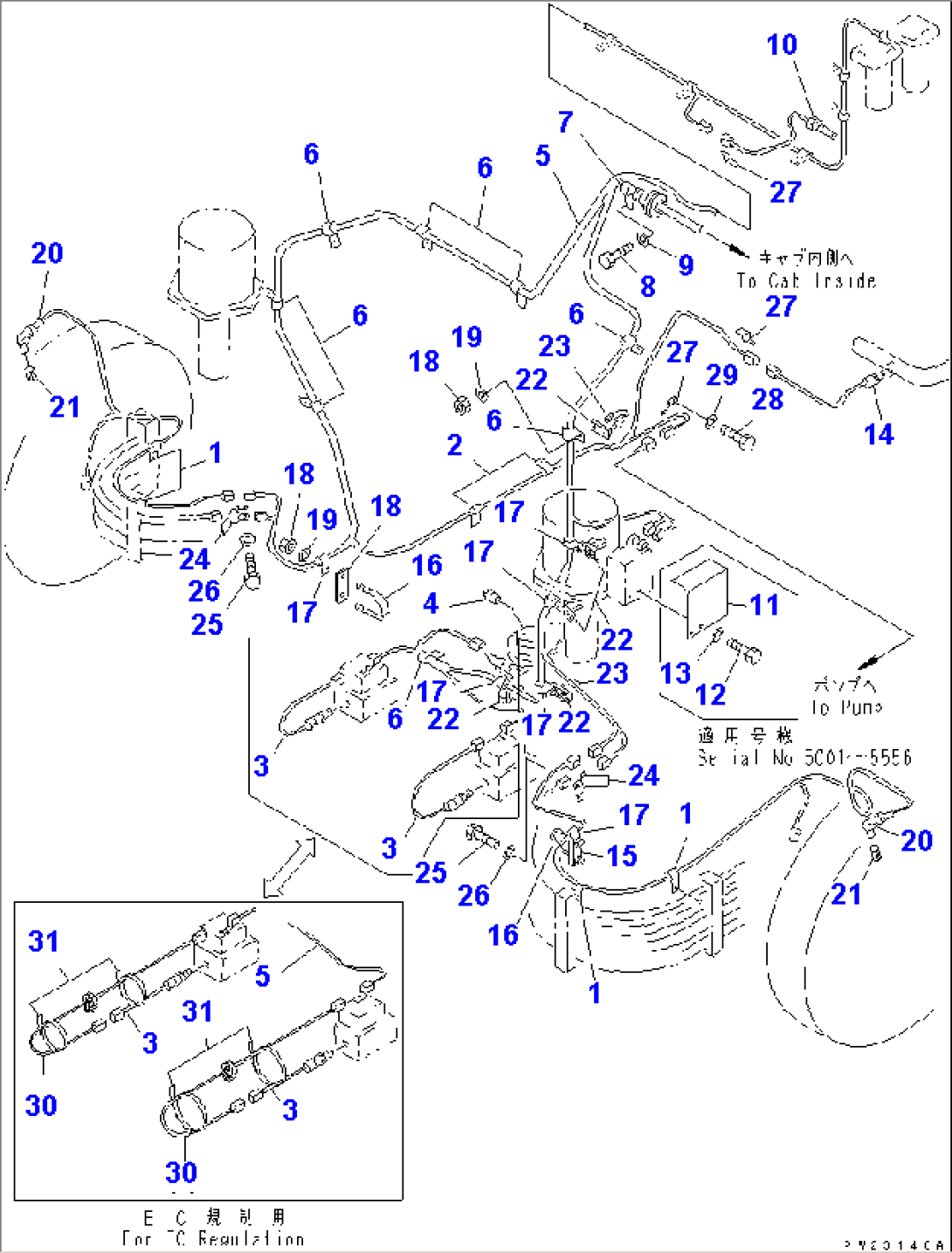 ELECTRICAL SYSTEM (FOR MONITOR PANEL) (2/3) (4WD SPEC.)(#5001-5999)