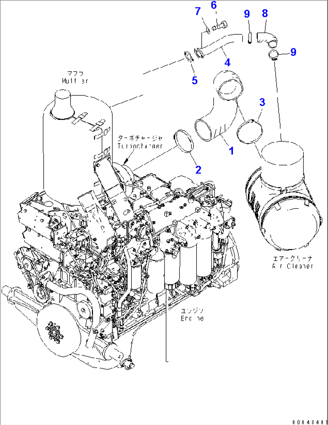 ENGINE HOOD (AIR AND EJECT PIPING)(#80001-)