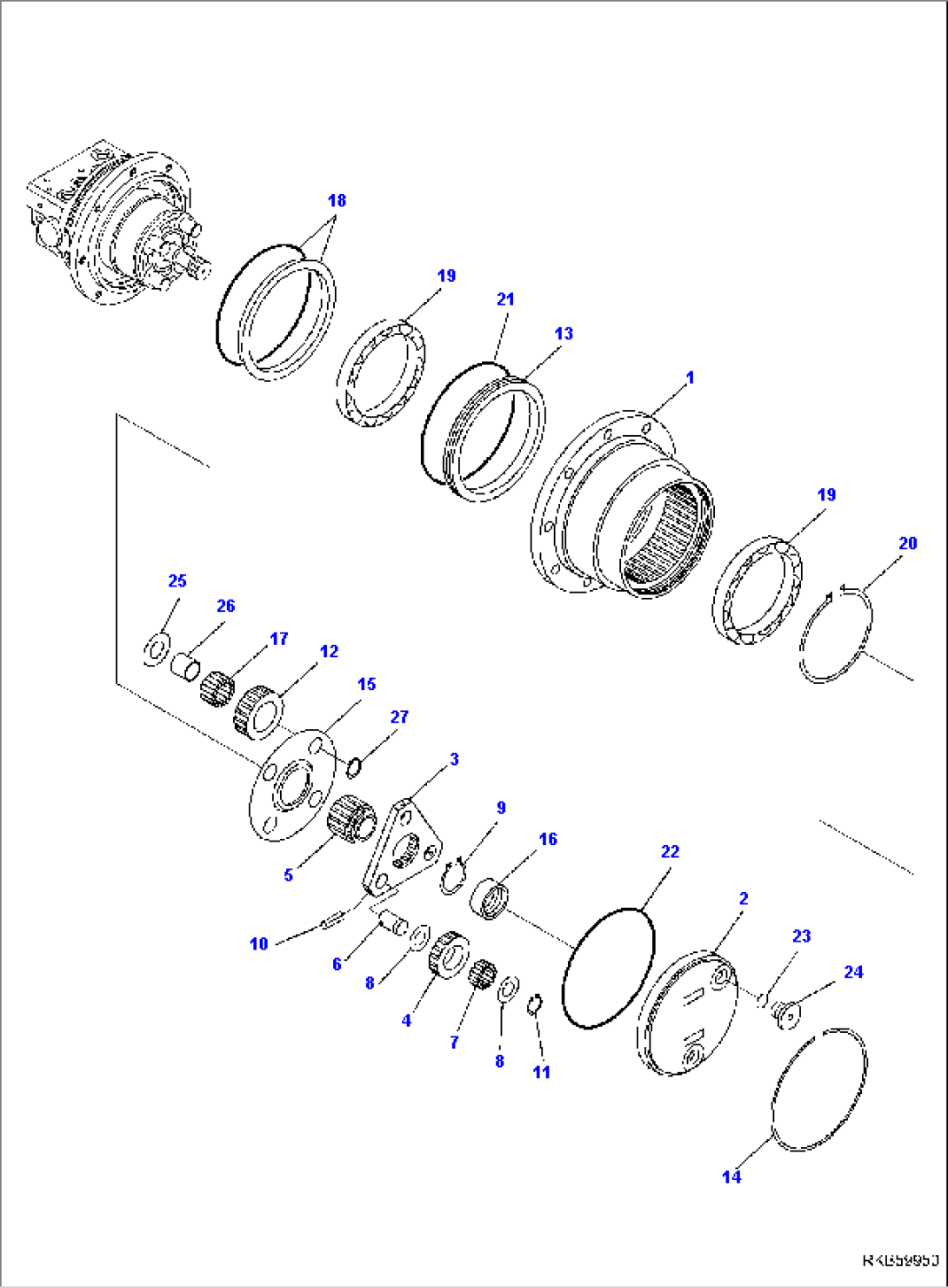 TRAVEL MOTOR (WITH TRAVEL INCREMENT) (1/2)