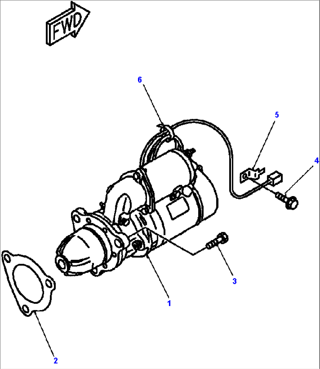 FIG. A6210-A4C6 STARTER (11KW) - MOUNTING