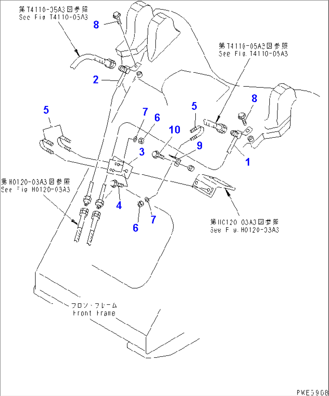 FRONT FRAME (2/2) (PIPING) (WITH MULTI COUPLER)