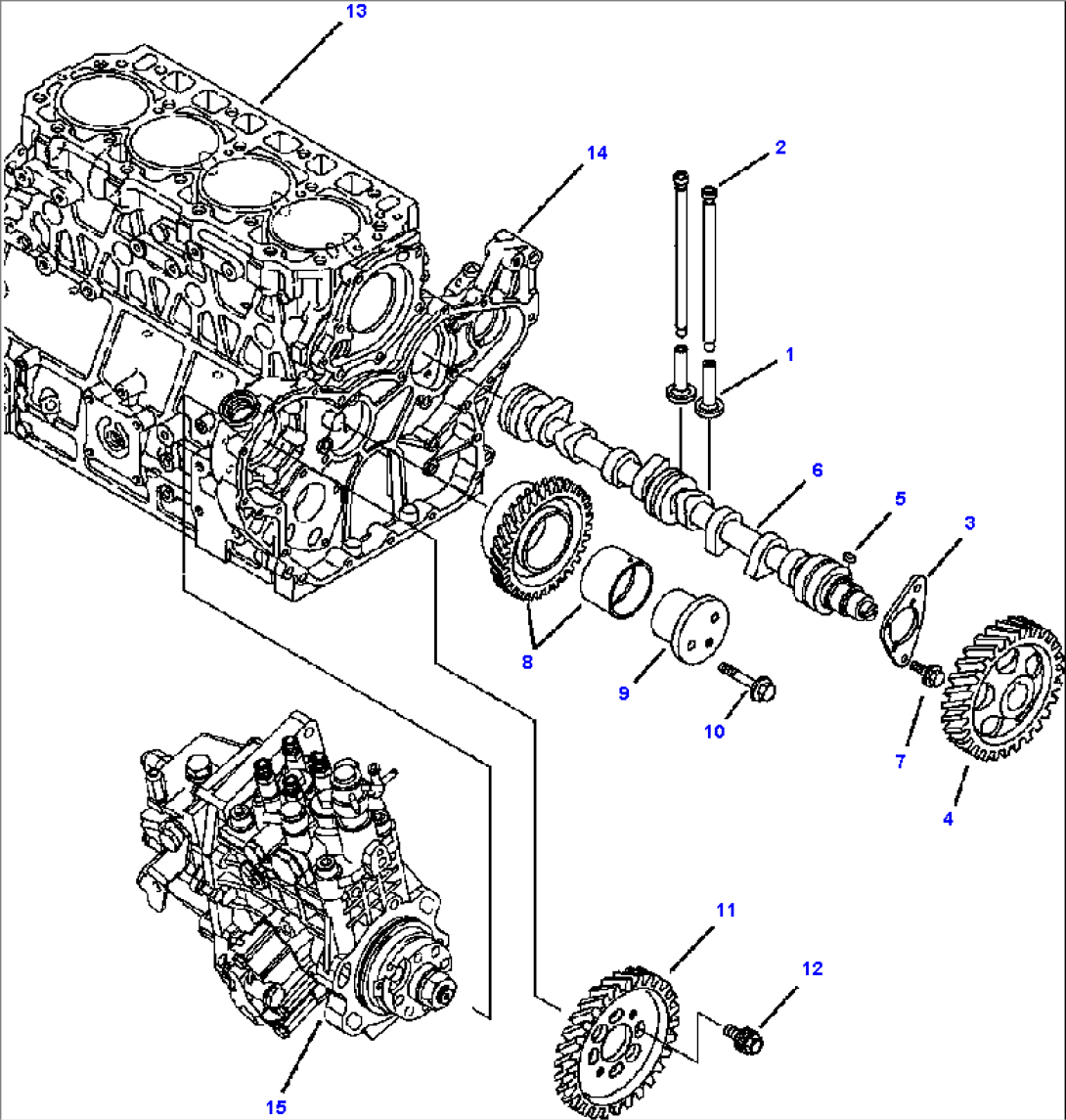 FIG. A0113-01A1 TIER II ENGINE - CAMSHAFT AND DRIVE GEAR