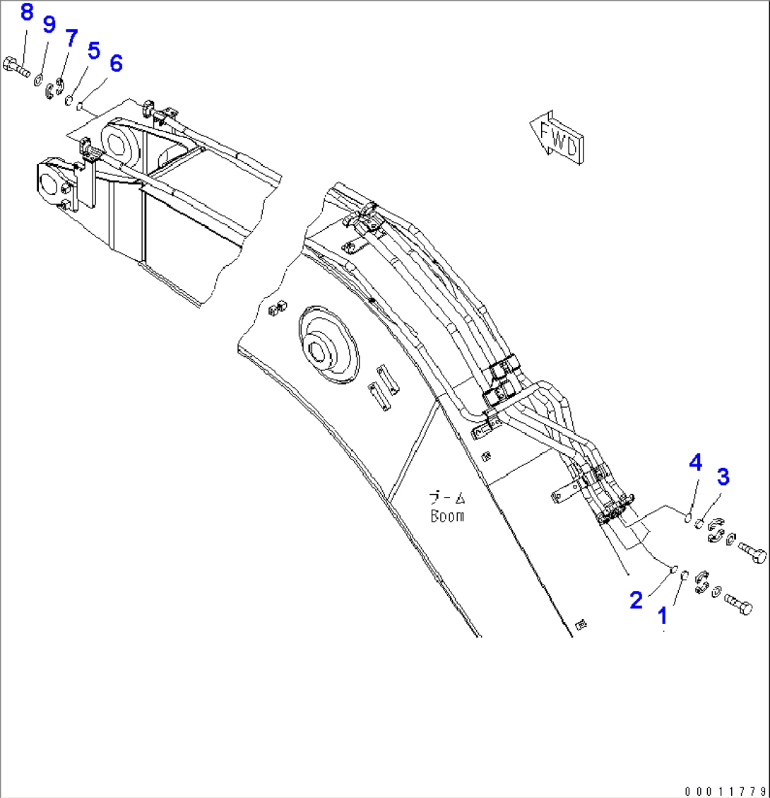 BOOM (5.7M) (BLIND PARTS) (WITH BURST VALVE) (SHIP) (1/2)(#20001-)