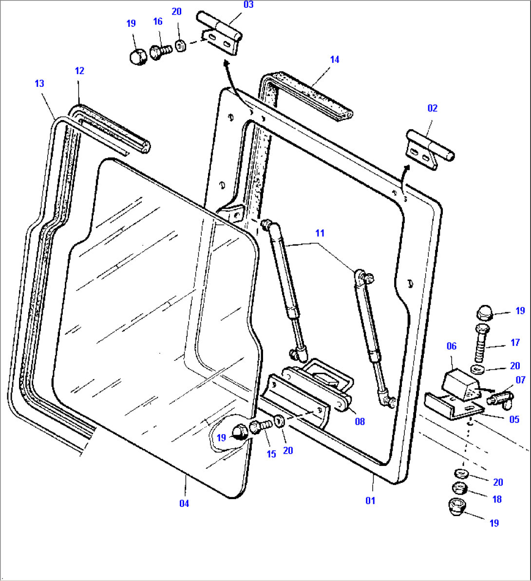 Trap Windshield Assy., Compound Glass