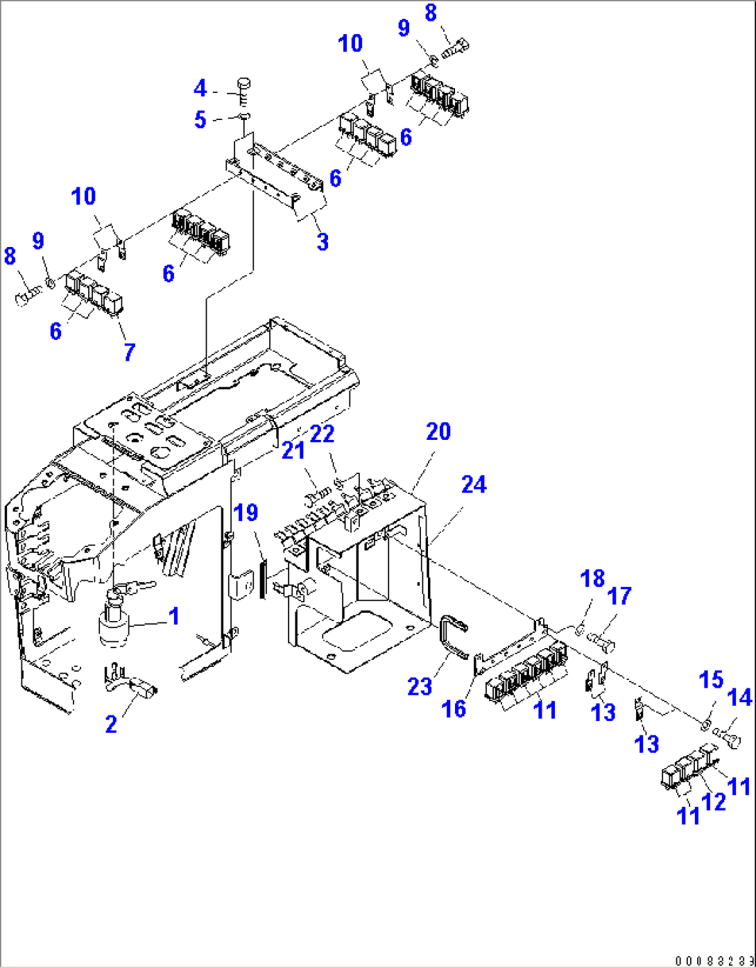 LOADER CONTROL (STARTING SWITCH AND RELAY)(#70001-)