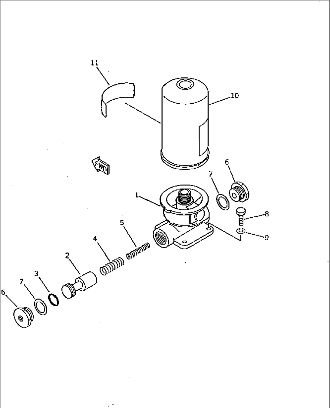 OIL FILTER AND SLUICE VALVE