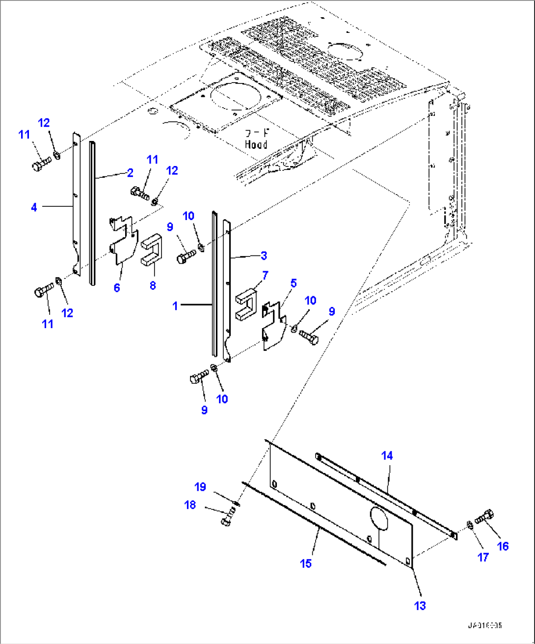 Engine Hood, Baffle Plate (#70883-)