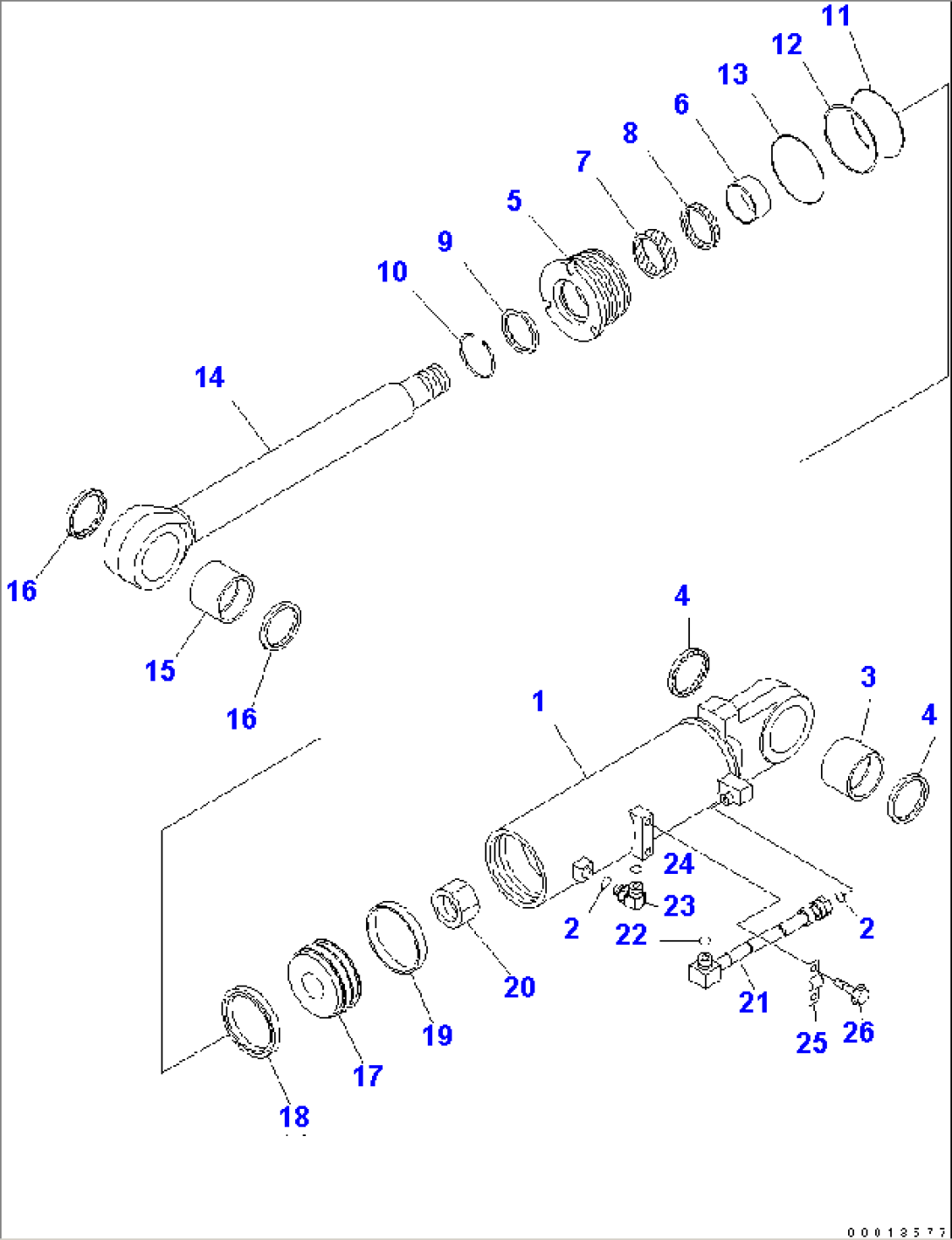 RIPPER TILT CYLINDER (FOR VARIABLE MULTI RIPPER)(#20001-)