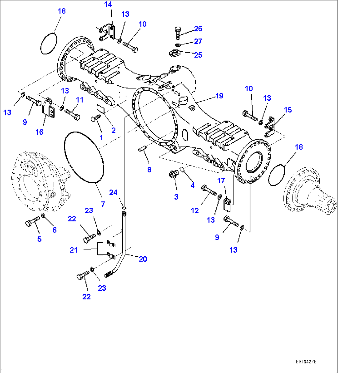 Center Axle, Housing and Related Parts (#2633-)