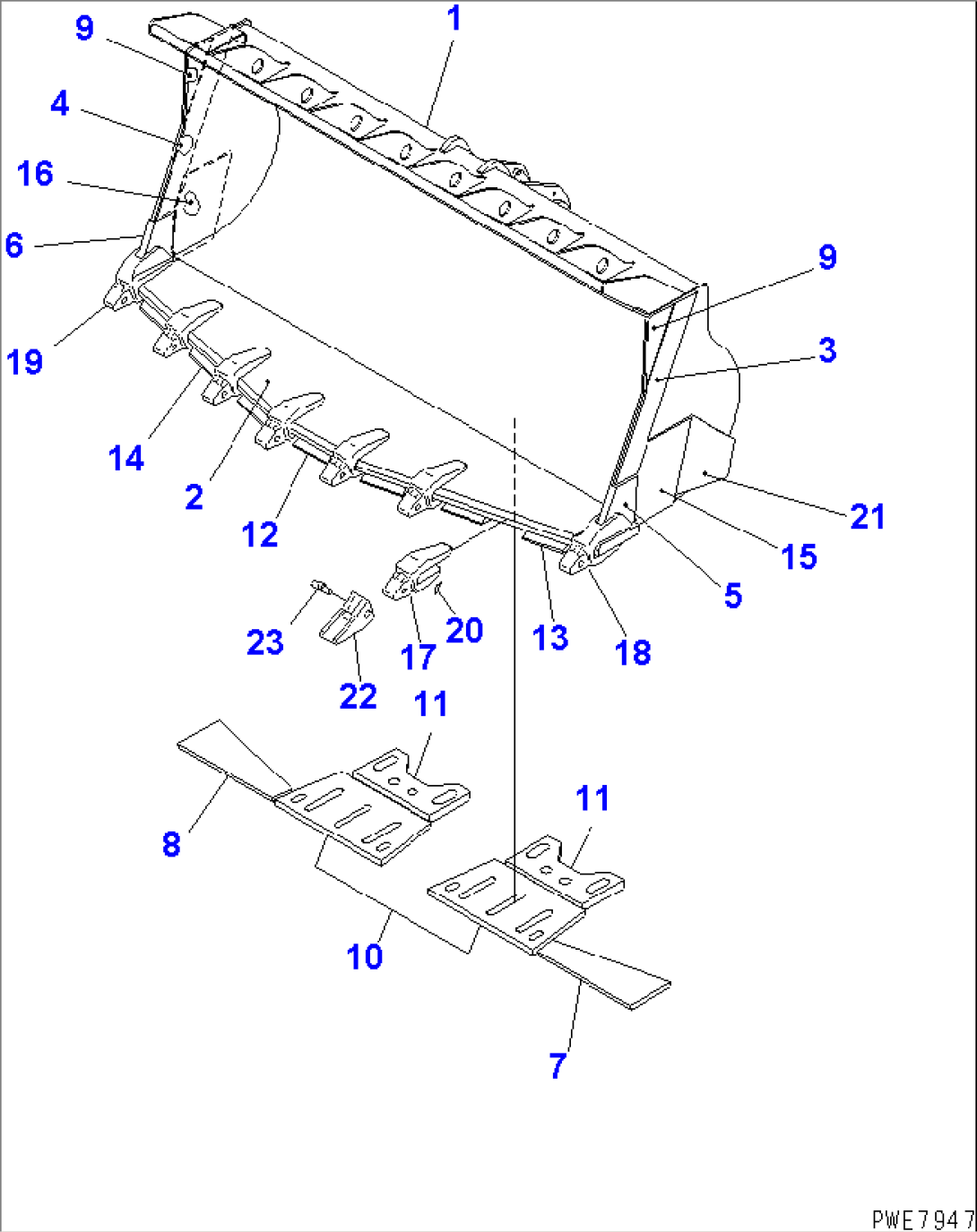 SPADE NOSE BUCKET¤ 8.7M3 (WITH TOOTH) (WITH TIRE GUARD)(#51075-)