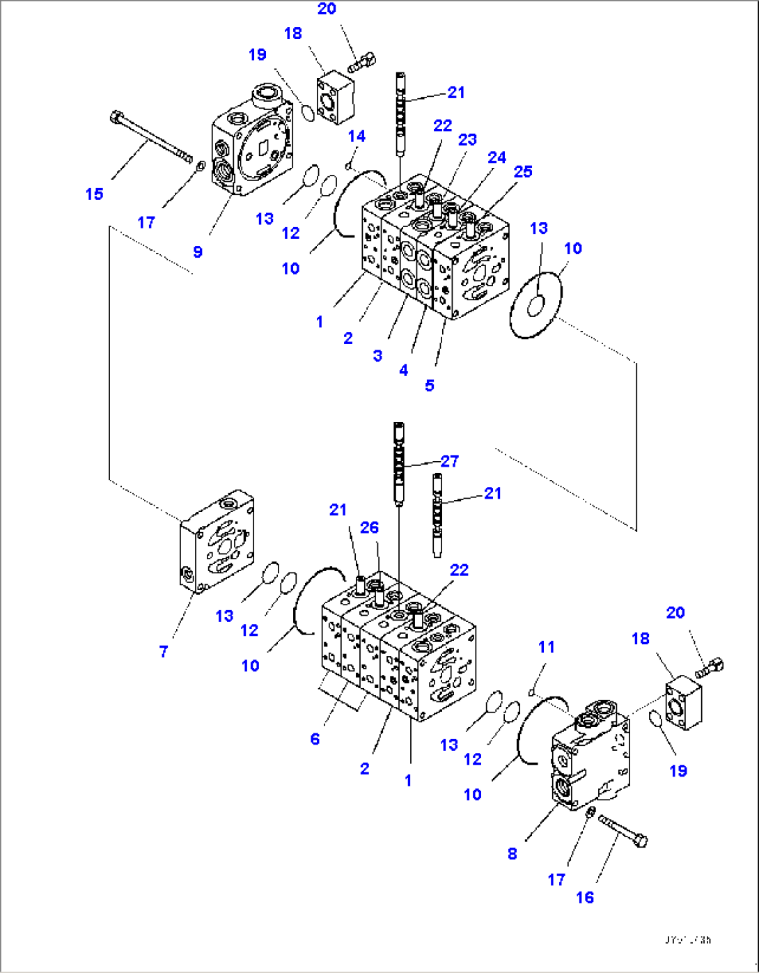 Main Control Valve, With 10 Spool Valve, Inner Parts (1/10)
