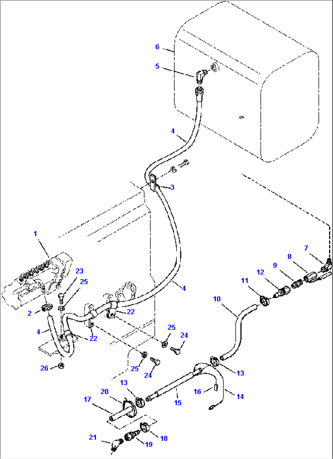 FIG. D5140-01A0 FUEL LINES AND FUEL LINE HEATER