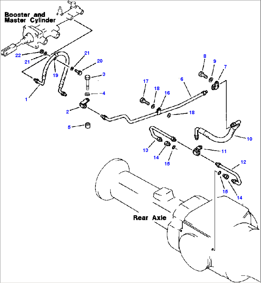 BRAKE OIL PIPING MASTER CYLINDER TO REAR AXLE