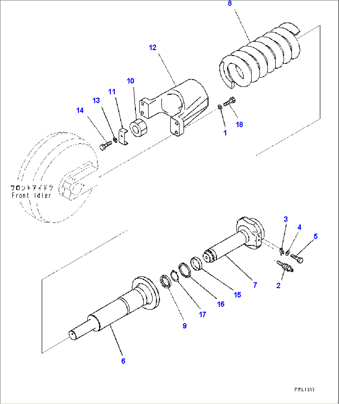 Track Frame, Idler Cushion, R.H. (#65001-)