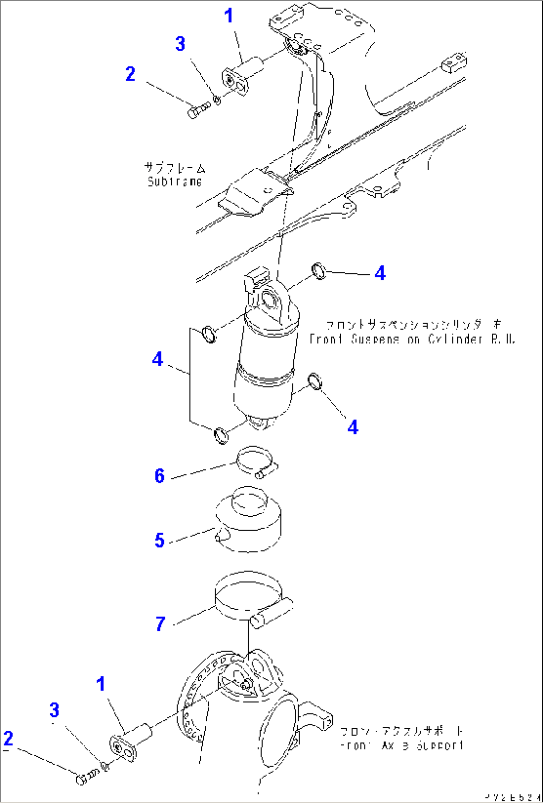 FRONT SUSPENSION CYLINDER (R.H.) (MOUNTING PARTS)(#7001-)
