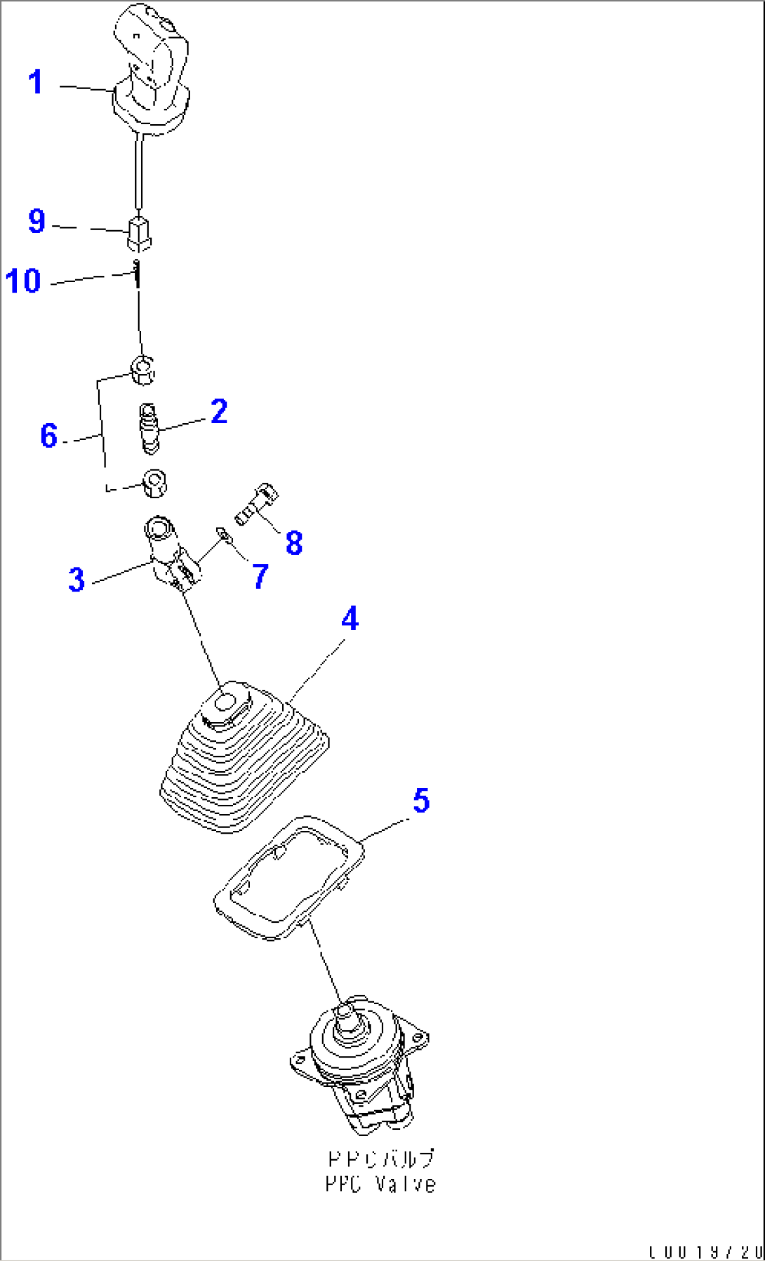 WORK EQUIPMENT LEVER (2/2) (R.H.) (FOR KAL)(#30001-)