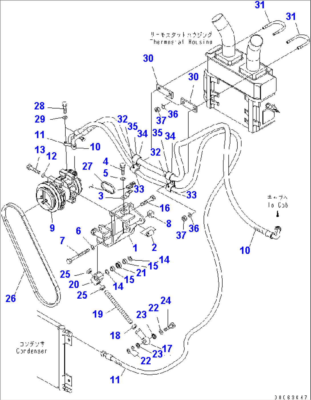 ENGINE (AIR CONDITIONER RELATED PARTS) (1/2)(#7169-)