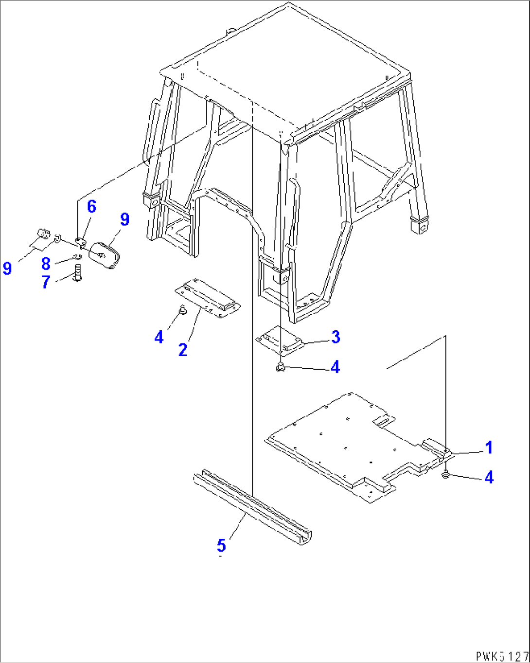 ROPS CAB (ROOF LINING AND ROOM MIRROR)