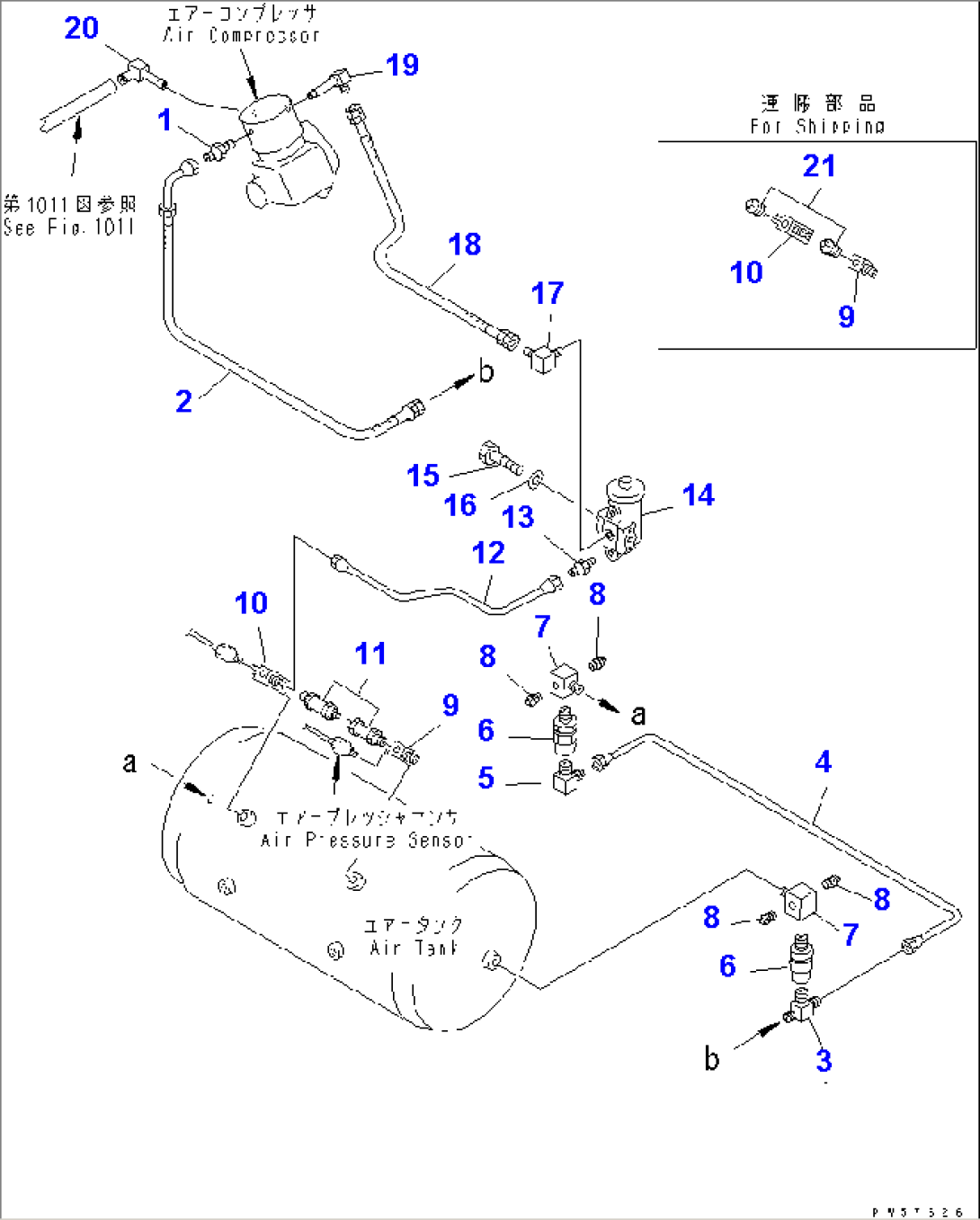 BRAKE PIPING (1/4) (AIR COMPRESSOR TO AIR TANK TO GOVERNOR)