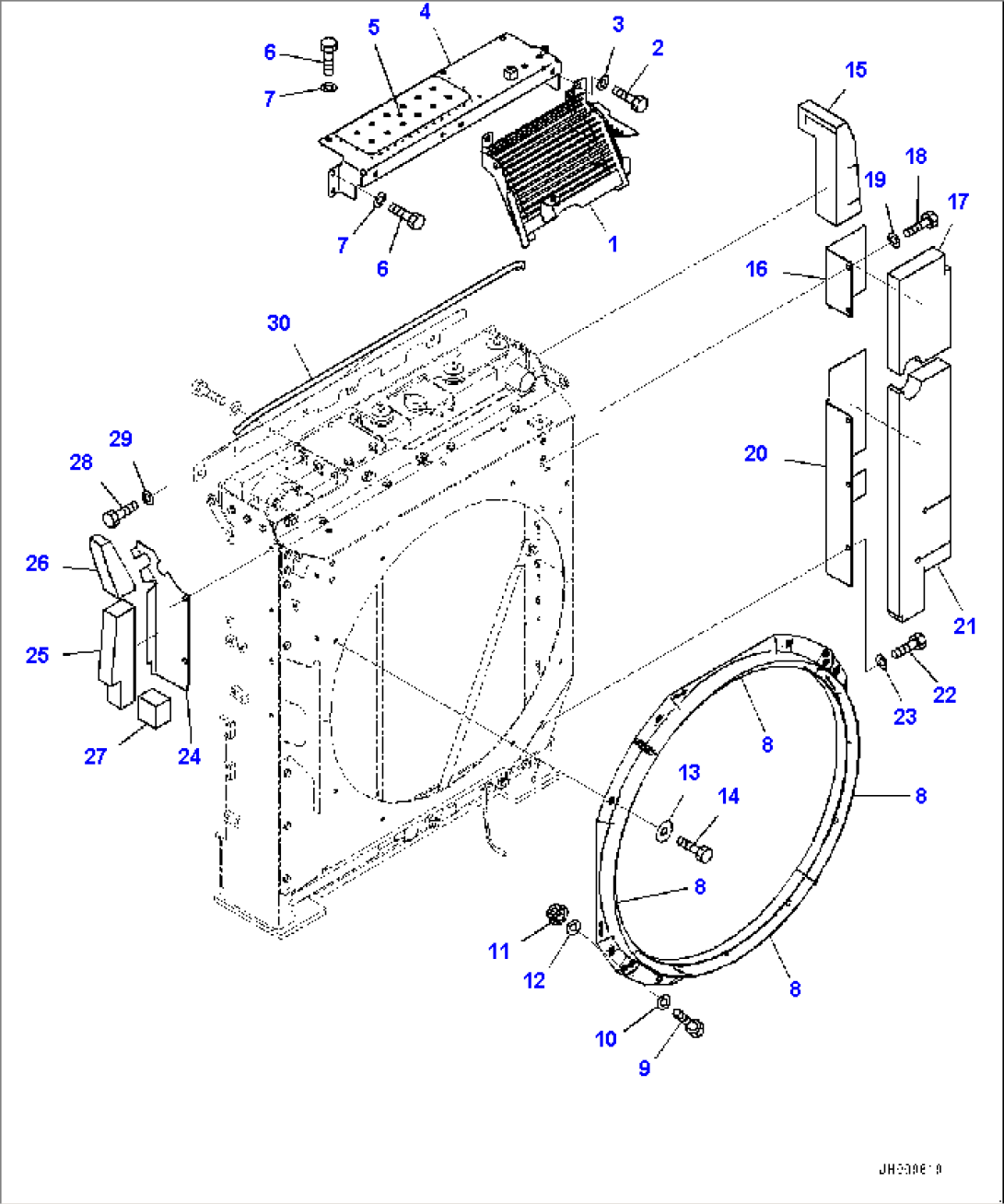 Cooling System, Fan Guard, Step and Shroud (#1001-)