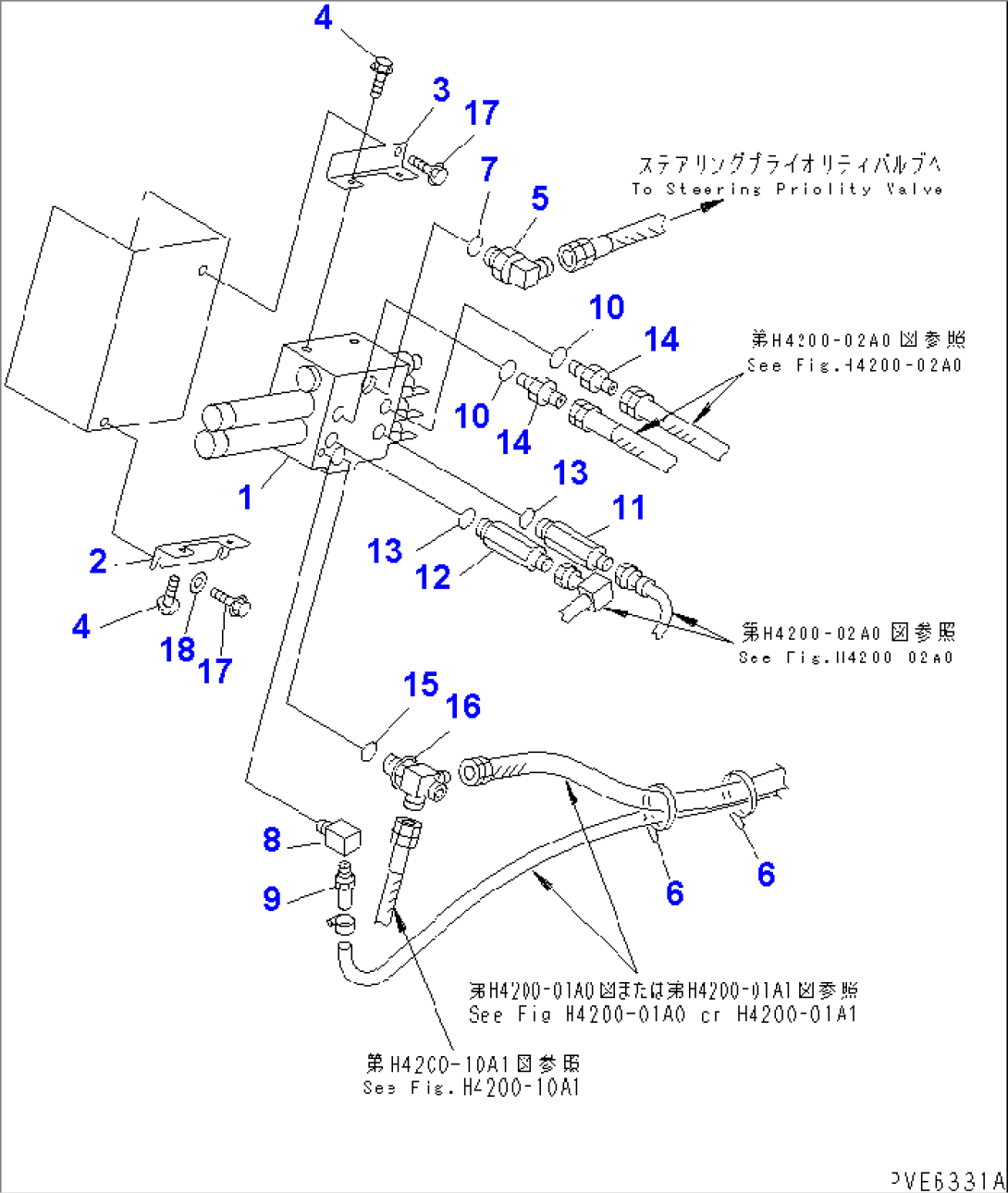 HYDRAULIC MAIN VALVE (2-SPOOL VALVE AND PIPING) (WITH E.C.S.S.)