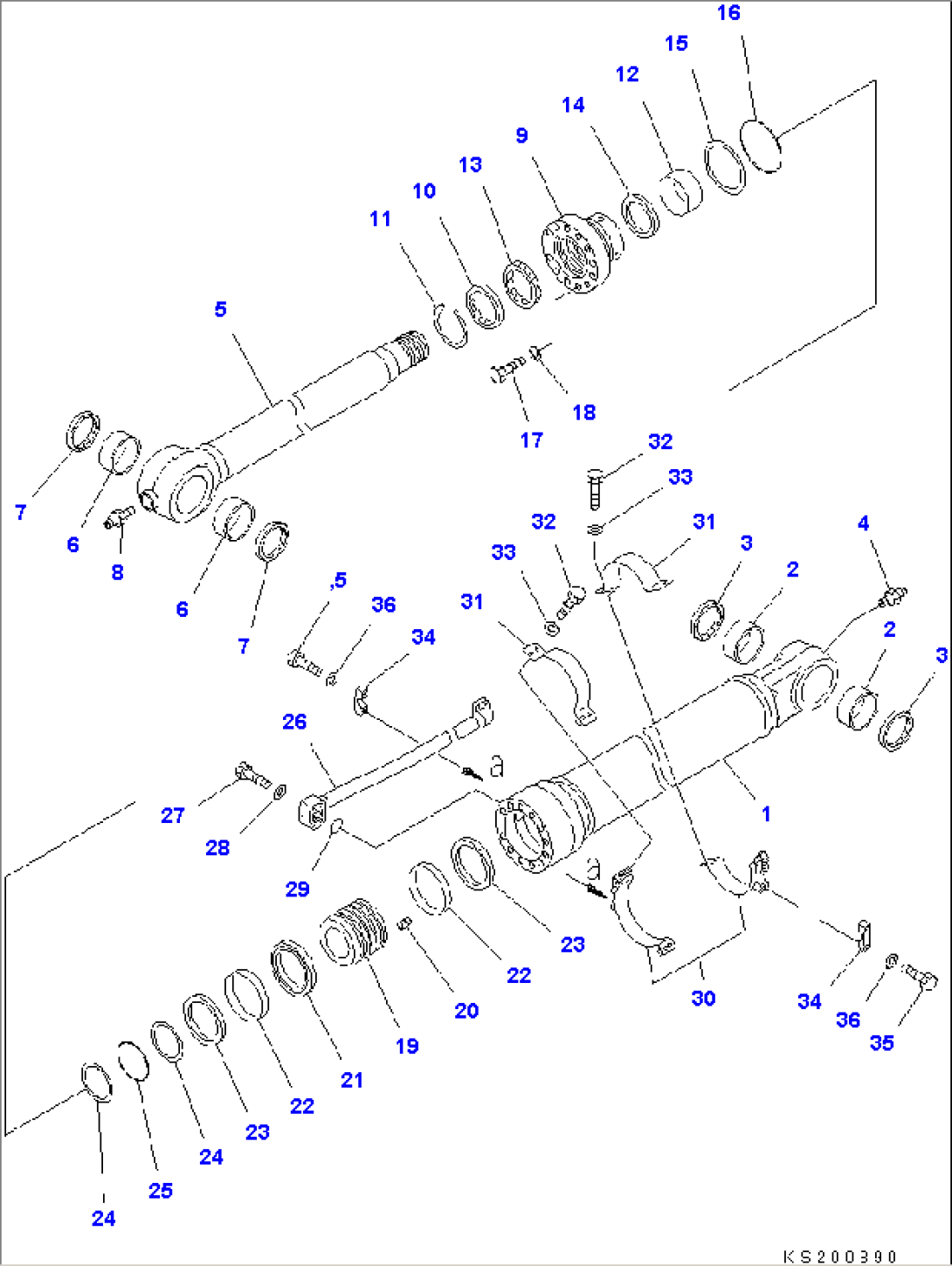 BUCKET CYLINDER (INNER PARTS) (#K50048-K50846)