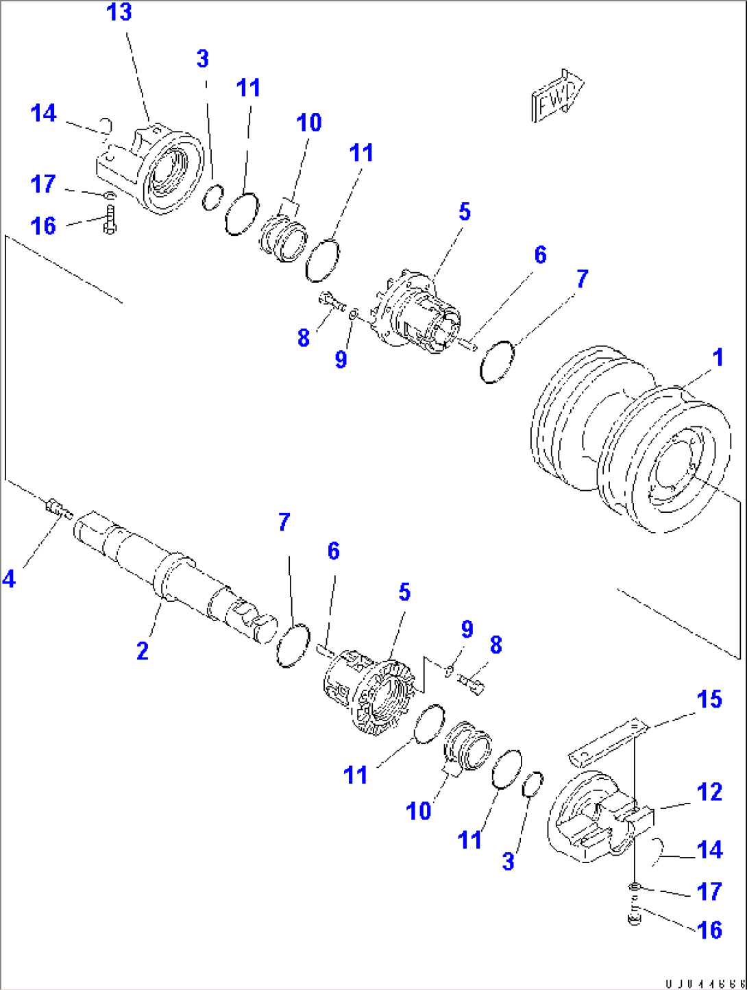 TRACK ROLLER (DOUBLE) (FOR SLAG HANDLING) (L.H.)(#37553-)