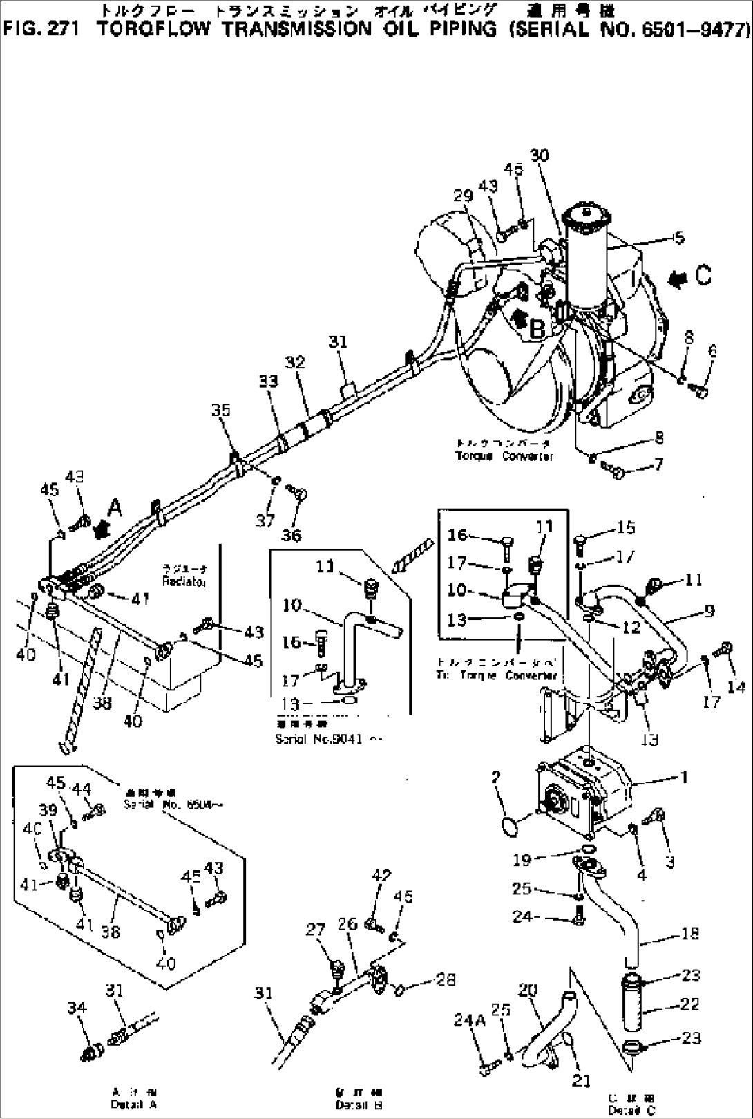 TORQFLOW TRANSMISSION OIL PIPING(#6501-9477)