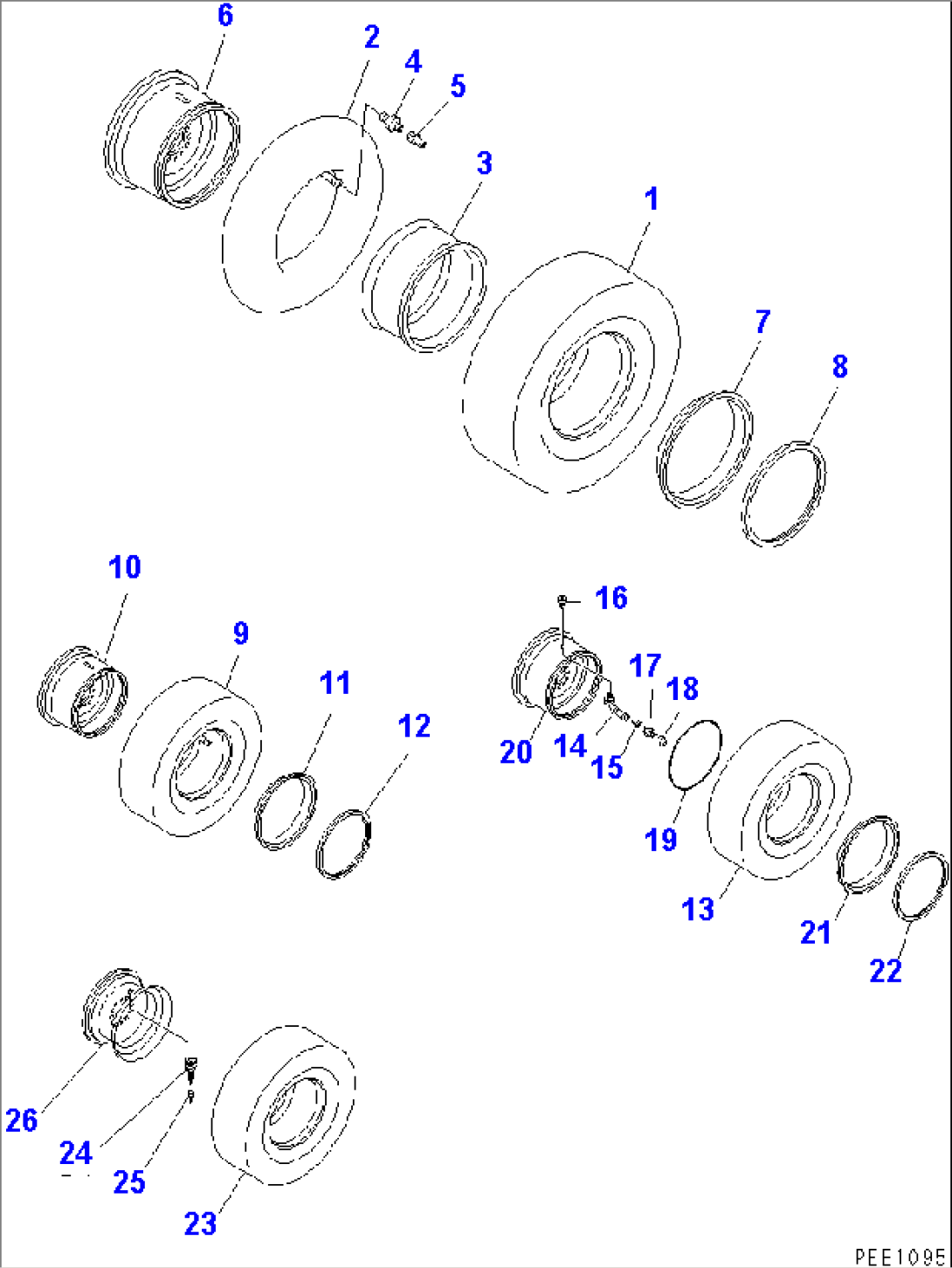 WHEEL AND TIRE(#60001-)