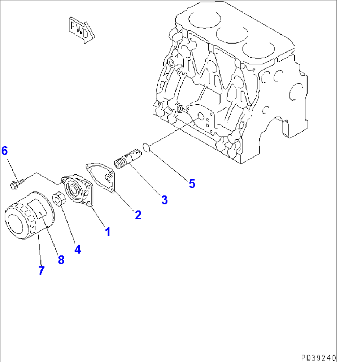LUBRICATING OIL FILTER AND MOUNTING