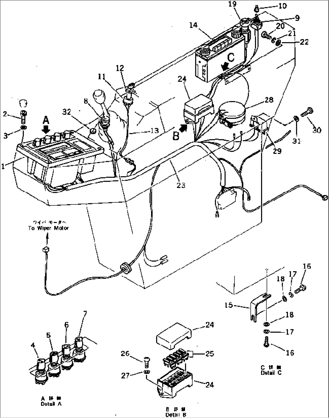INSTRUMENT PANEL (1/2) (FOR WRIST CONTROL)(WITH AUTO DECELERATION¤ SWING MECHANICAL BRAKE¤ 3-STAGE)(#20001-25923)